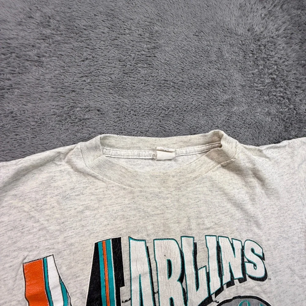 Florida Marlins T-Shirt Kids XL Gray Vintage 90s Baseball Tee USA Made 1993